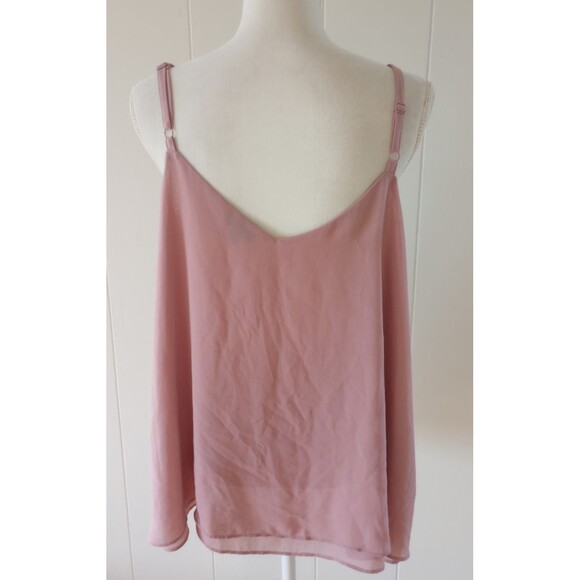 Torrid Cami tank Top Size 1 Dusty Rose Pink Adjustable Straps Layered 1X - Picture 4 of 7